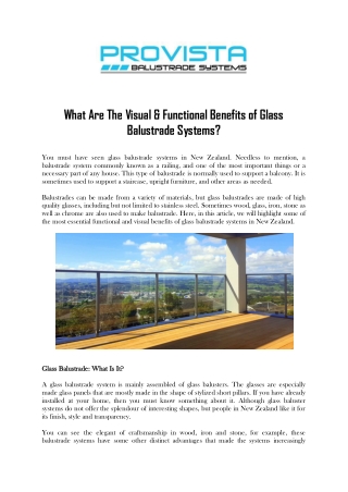 What Are The Visual & Functional Benefits of Glass Balustrade Systems?