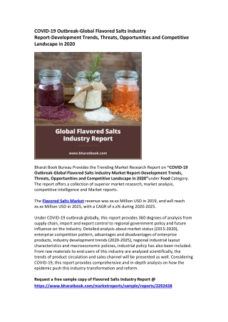 Global Flavored Salts Industry Research Report 2020-2025