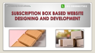 Best Subscription Box Based Website Designing and Development Company - My Subscription Business