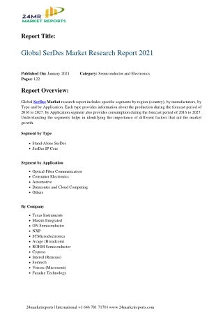 SerDes Market Research Report 2021