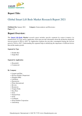 Smart Lift Beds Market Research Report 2021