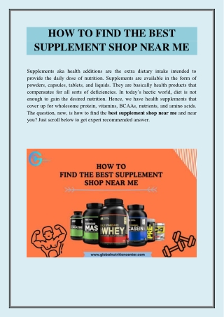 HOW TO FIND THE BEST SUPPLEMENT SHOP NEAR ME