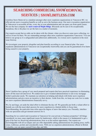 Searching Commercial Snow Removal Services | Snowlimitless.com