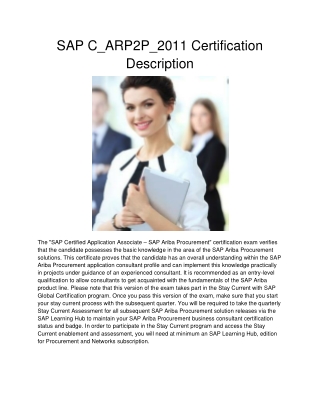 SAP C_ARP2P_2011 Certification Description