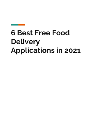 6 Best Free Food Delivery Applications in 2021