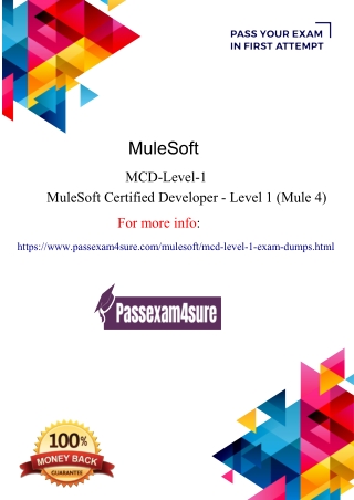 MuleSoft MCD-Level-1  Dumps — MCD-Level-1  Questions PDF