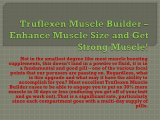 Truflexen Muscle Builder Reviews: