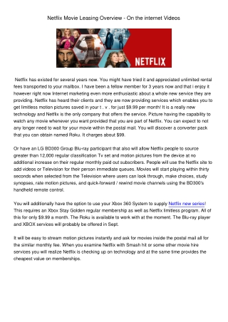 NetflixMovieLeasingOverview-OntheinternetVideos