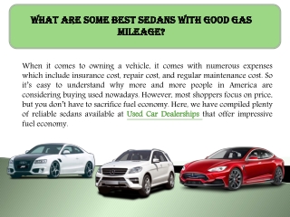 What Are Some Best Sedans With Good Gas Mileage?