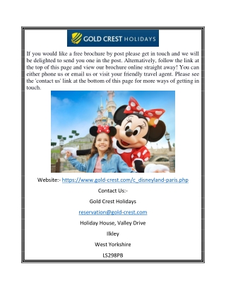 Disneyland Paris Short Breaks Holidays or Tour by Air