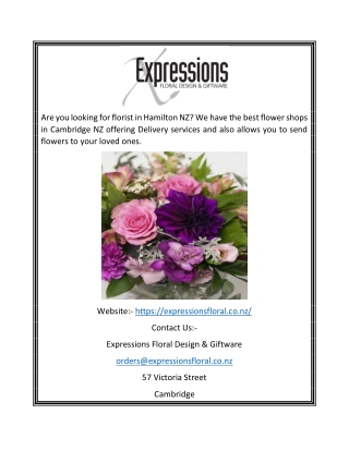 Flower Delivery Cambridge | Expressionsfloral.co.nz