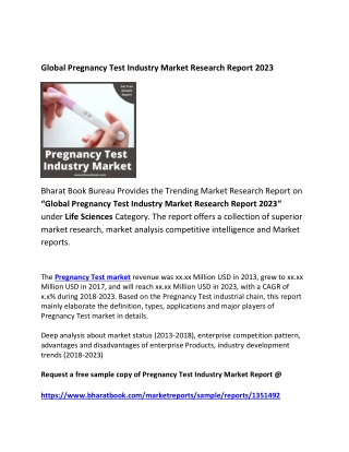 Global Pregnancy Test Industry Market Research Report 2023