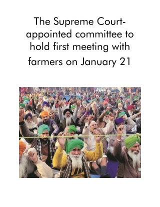 The Supreme Court-Appointed Committee to Hold First Meeting With Farmers on January 21