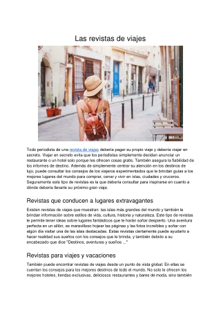 DESCUBRIR-Los beneficios de las revistas de viajes