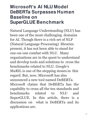 Microsoft’s AI NLU Model DeBERTa Surpasses Human Baseline on SuperGLUE Benchmark