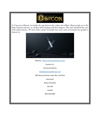Sell Bitcoin Vancouver | Vancouver Bitcoin