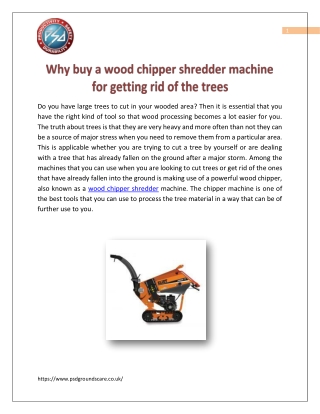 Why buy a wood chipper shredder machine for getting rid of the trees