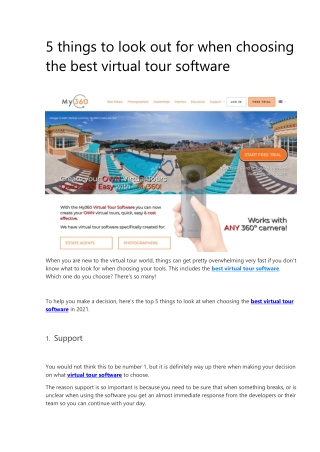 5 things to look out for when choosing the best virtual tour software