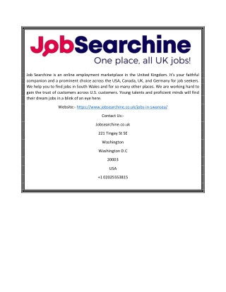 Jobs in Swansea | Jobsearchine.co.uk