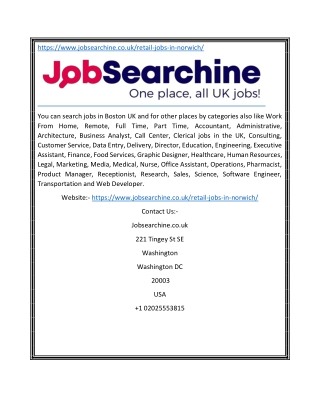 Retail Jobs in Norwich | Jobsearchine.co.uk