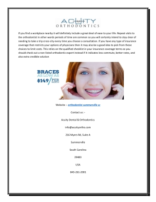 Orthodontist Summerville SC | Acuityortho.com