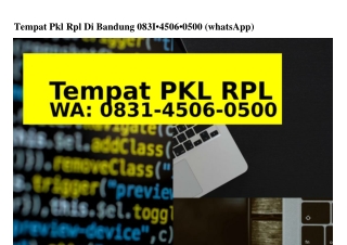 Tempat Pkl Rpl Di Bandung 083I45060500{WhatsApp}