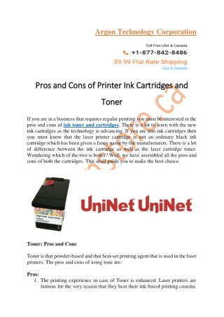 Pros and Cons of Printer Ink Cartridges and Toner