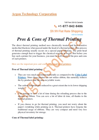 Pros & Cons of Thermal Printing