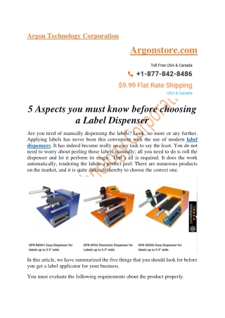 5 Aspects you must know before choosing a Label Dispenser