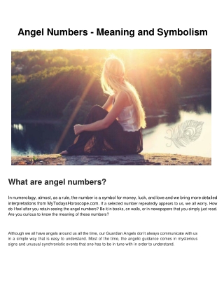 Angel Numbers-Meaning and Symbolism
