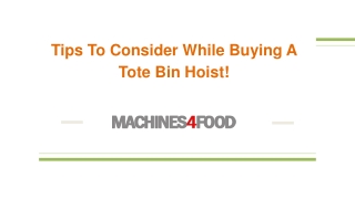 Tips To Consider While Buying A Tote Bin Hoist!