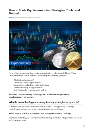 How to Trade Cryptocurrencies: Strategies, Tools, and Method