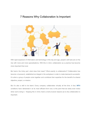 7 Reasons Why Collaboration Is Important