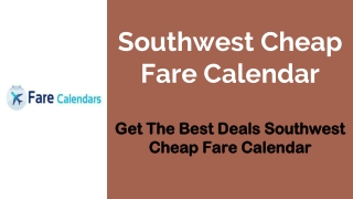 Southwest Cheap Fare Calendar