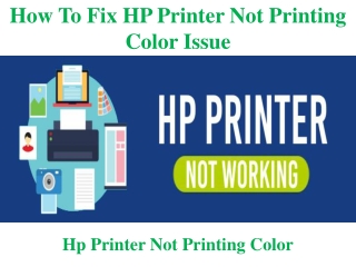 How To Fix HP Printer Not Printing Color Issue