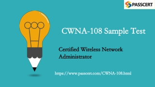2021 Certified Wireless Network Administrator CWNA-108 Dumps