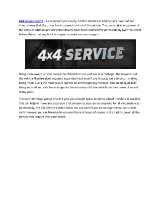 4X4 Service Centre