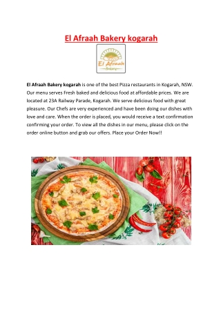 5% off - El Afraah Bakery kogarah Takeaway Menu, NSW