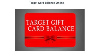 Target Card Balance Online