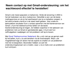 Gmail Helpdesk nederland