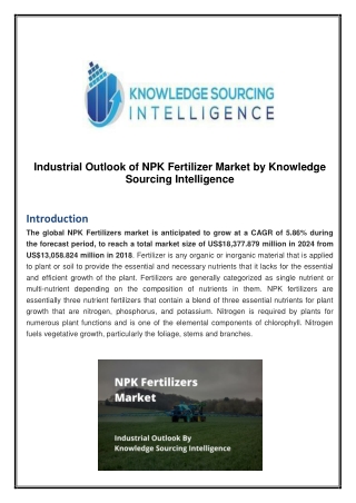 Industrial Outlook of NPK Fertilizers Market