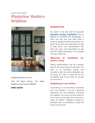 Plantation Shutters Brighton