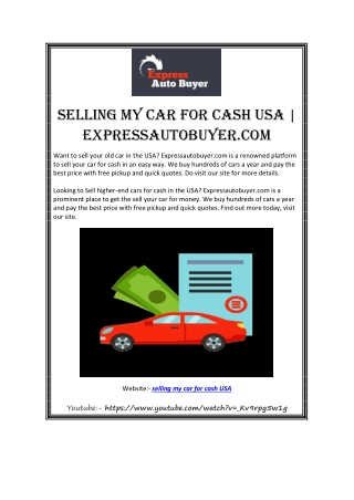 Selling My Car for Cash USA  Expressautobuyer.com