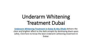 Underarm Whitening Treatment Dubai