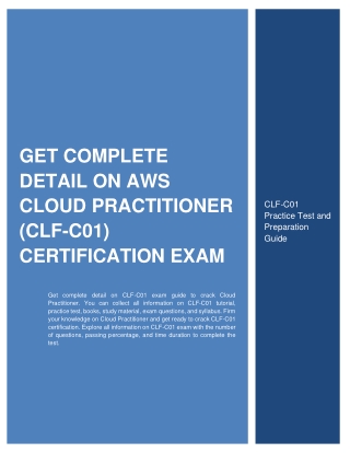 Get Complete Detail on AWS Cloud Practitioner (CLF-C01) Certification Exam