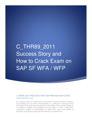 C_THR89_2011 Success Story and How to Crack Exam on SAP SF WFA / WFP