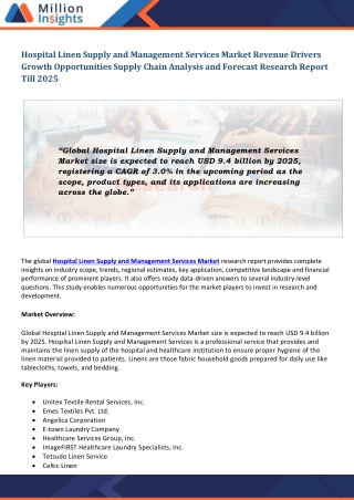 Hospital Linen Supply and Management Services Market