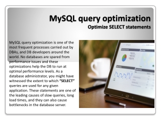 MySQL Query Optimization - Optimize SELECT statements