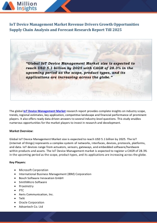 IoT Device Management Market