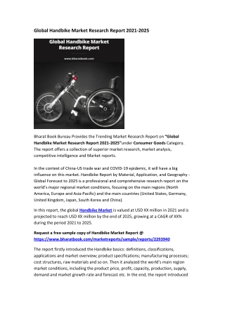 Global Handbike Market Research Report 2021-2025